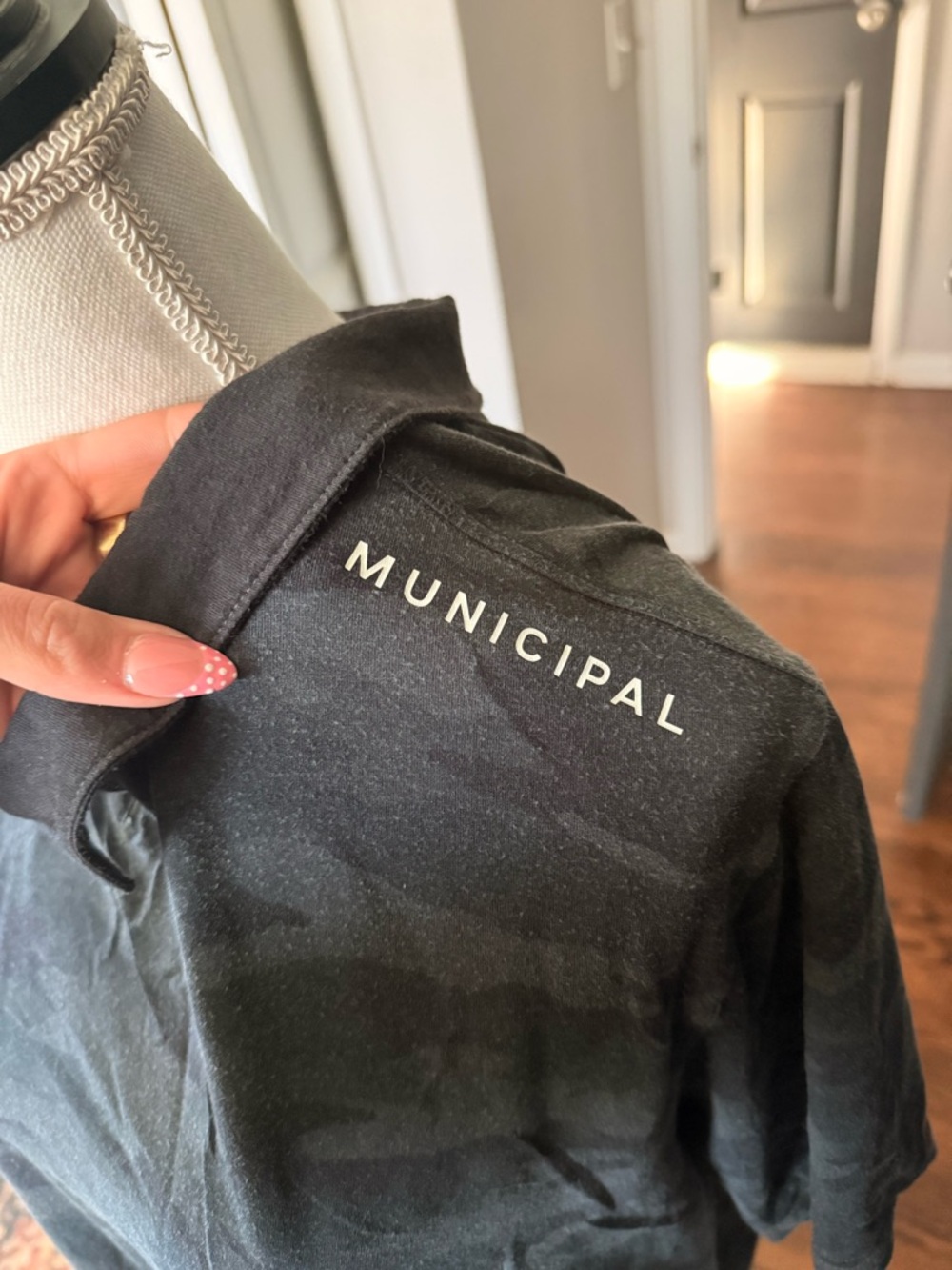 Men’s Municipal Gray Camo Polo Shirt - Picture 5 of 5